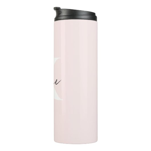 Moderne Blush-Rose Personalisiert Monogramm Name - Thermosbecher (Nach rechts gedreht)