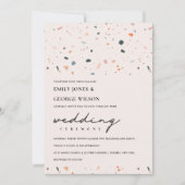 MODERNE BLUSH RUST TERRAZZO PATTERN WEDING INVITE DANKESKARTE (Vorderseite)