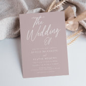 Moderne Blush Script Hochzeit Einladung