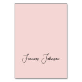 Moderne Blush Signature-Platzkarten Tischnummer (Vorderseite)