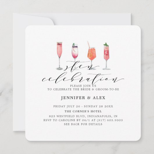 Moderne Blush Sten Celebration Einladung (Vorderseite)