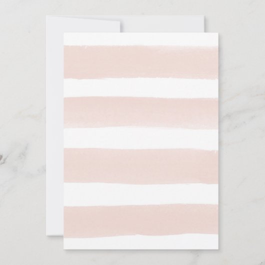 Moderne Blush Stripes Einladung (Rückseite)