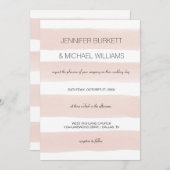 Moderne Blush Stripes Einladung (Vorne/Hinten)
