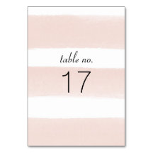 Moderne Blush Stripes-Tischnummer