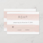 Moderne Blush Stripes UAWG RSVP Karte (Vorne/Hinten)