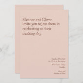 Moderne Blush Terracotta Typografie Stilvolle Hoch Einladung (Vorne/Hinten)