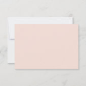 Moderne Blush- und Black Script-Hochzeit RSVP Karte (Rückseite)