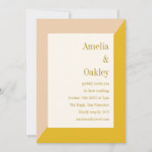 Moderne Blush und Gelb Elegante geometrische Hochz Einladung (Vorderseite)