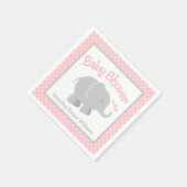 Moderne Blush und Graue Elephant Girl Baby Dusche Serviette (Ecke)