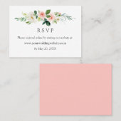 Moderne Blush Wedding RSVP Online Website Visitenkarte (Vorne/Hinten)
