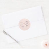 Moderne Blush Wedding Vielen Dank Runder Aufkleber (Umschlag)