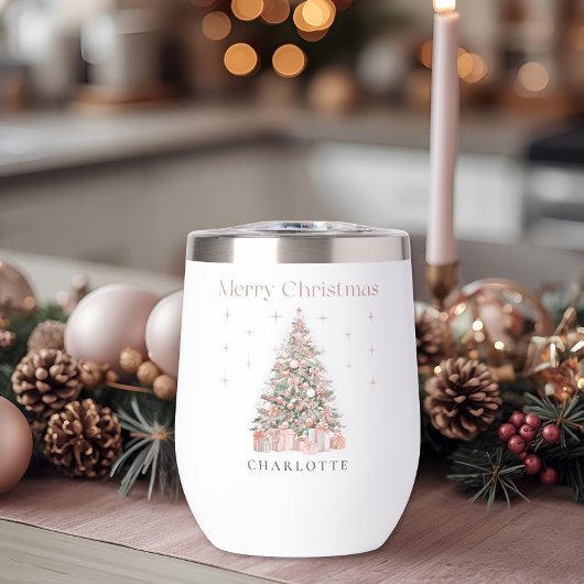 Moderne Blush-Weihnachtsbaum – Personalisierter Fe