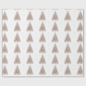 Moderne Blush-Weihnachtsbaum – Personalisierter Fe Geschenkpapier (Flach)