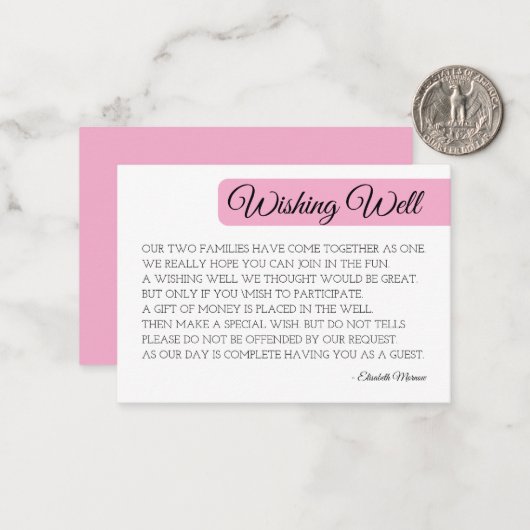 Moderne Blush-Well-Card-Vorlage - Minimal Mitteilungskarte (Vorderseite/Rückseite Beispiel)