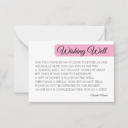 Moderne Blush-Well-Card-Vorlage - Minimal Mitteilungskarte (Vorderseite)