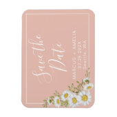 Moderne Blush & White Daisies Save the Date Magnet (Vertikal)