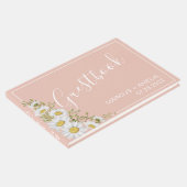 Moderne Blush & White Daisies Wedding Gästebuch (Ecke)