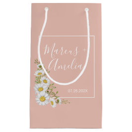 Moderne Blush & White Daisise Hochzeit Kleine Geschenktüte