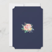 Moderne Blush White Floral Frame Lingerie Dusche Einladung (Rückseite)