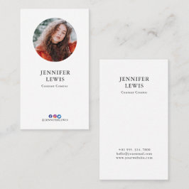 Moderne Blush & White Foto Social Media Visitenkarte