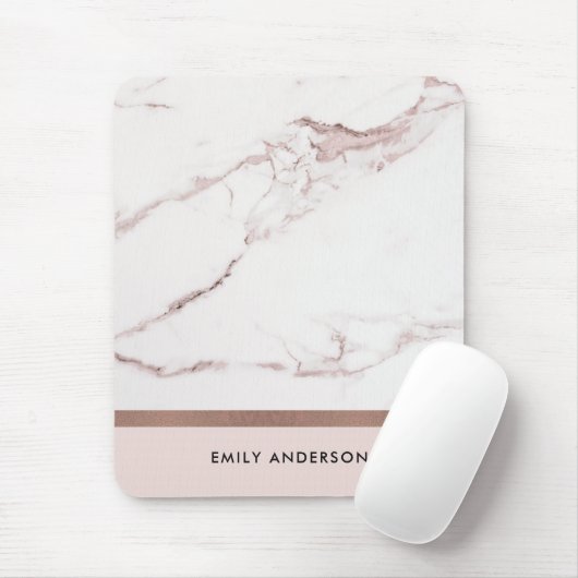 MODERNE BLUSPINK ROSE GOLD MARBLE TEXTURE MOUSEPAD (Mit Mouse)