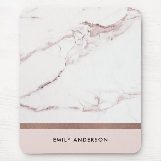 MODERNE BLUSPINK ROSE GOLD MARBLE TEXTURE MOUSEPAD (Vorne)