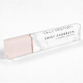MODERNE BLUSPINK ROSE GOLD MARBLE TEXTURE NAMENSPLAKETTE