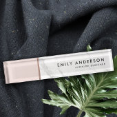 MODERNE BLUSPINK ROSE GOLD MARBLE TEXTURE NAMENSPLAKETTE