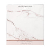 MODERNE BLUSPINK ROSE GOLD MARBLE TEXTURE NOTIZBLOCK (Vorderseite)