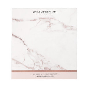 MODERNE BLUSPINK ROSE GOLD MARBLE TEXTURE NOTIZBLOCK