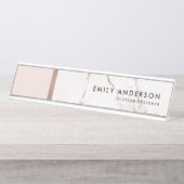 MODERNE BLUSPINK ROSE GOLD MARBLE TEXTURE SCHREIBTISCHNAMENSPLAKETTE (Vorderseite )