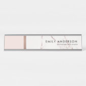 MODERNE BLUSPINK ROSE GOLD MARBLE TEXTURE SCHREIBTISCHNAMENSPLAKETTE (Vorderseite )