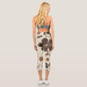 Moderne Blüten Abstrakte Capri-Leggings Capri Leggings (Rückseite)