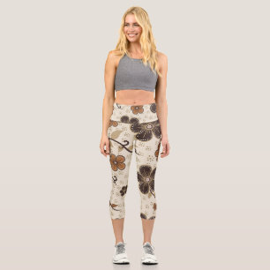 Moderne Blüten Abstrakte Capri-Leggings Capri Leggings