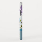 Moderne Blüten und Schmetterlinge mit Aquamarinem Case-Mate iPhone Hülle (Hinten/Rechts)