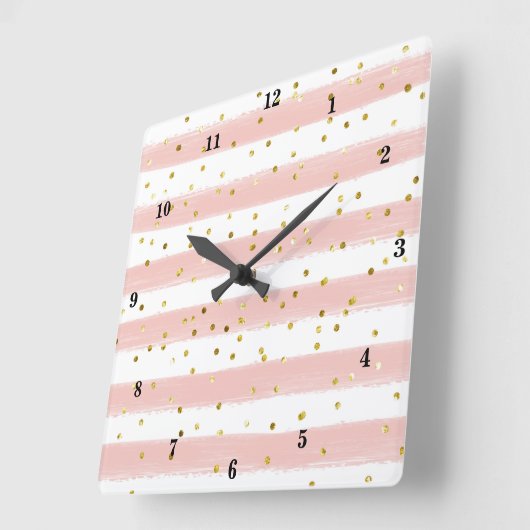 Moderne Blüten, Weiß, Streifen, goldene Uhren (Winkel)