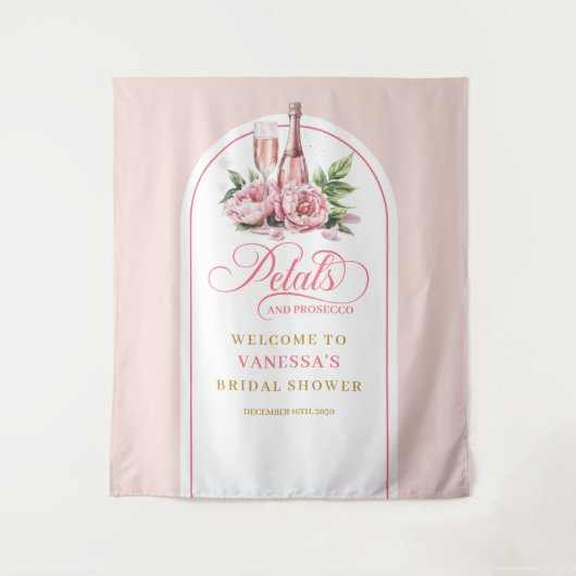 Moderne Blütenblätter und Prosecco Hintergrund Blu Wandteppich (Vorderseite)