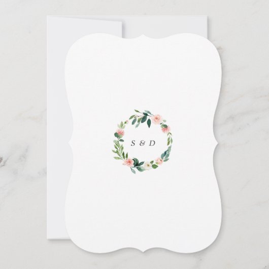 Moderne Blütencreme-Rose Einladung (Rückseite)