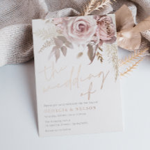 Moderne blütenfarbene Rose Gold Die Hochzeit von