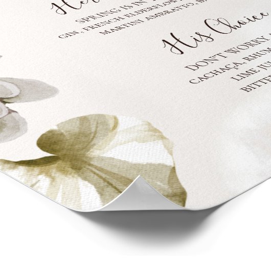 Moderne Blütenflorale Aquarellfarben Signature Dri Poster (Ecke)