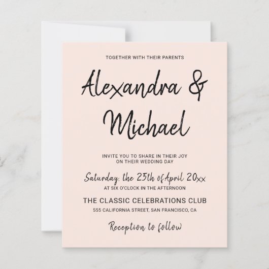 Moderne Blütenhochzeit im Budget (Vorderseite)