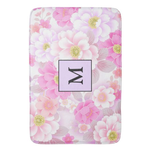 Moderne Blütenrosa Badematte (Vorderseite Vertikal)