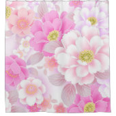 Moderne Blütenrosa Duschvorhang (Vorderseite)