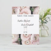 Moderne Blütenrosa Kollektion Save The Date (Stehend Vorderseite)