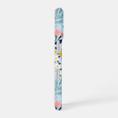 Moderne Blütenwelt in Blau iPhone 16 Hülle (Rechte Seite)