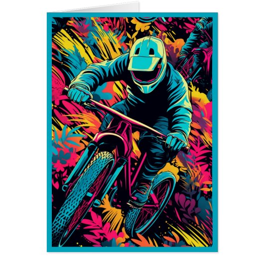Moderne BMX Racer Grußkarte (Vorne)
