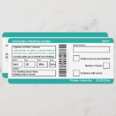 Moderne Boarding-Durchlauf-Hochzeit in Urlaubsort Einladung (Vorne/Hinten)