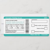 Moderne Boarding-Durchlauf-Hochzeit in Urlaubsort Einladung (Vorderseite)