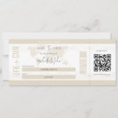 Moderne Boarding Pass Zielort Save the Date Einladung (Vorderseite)