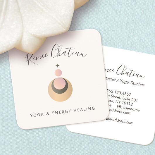 Moderne Bobo Celestial Moon Star Business Card Quadratische Visitenkarte